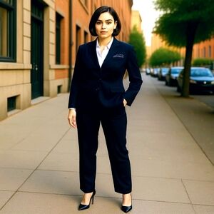 Le Suit Women's Navy Pantsuit